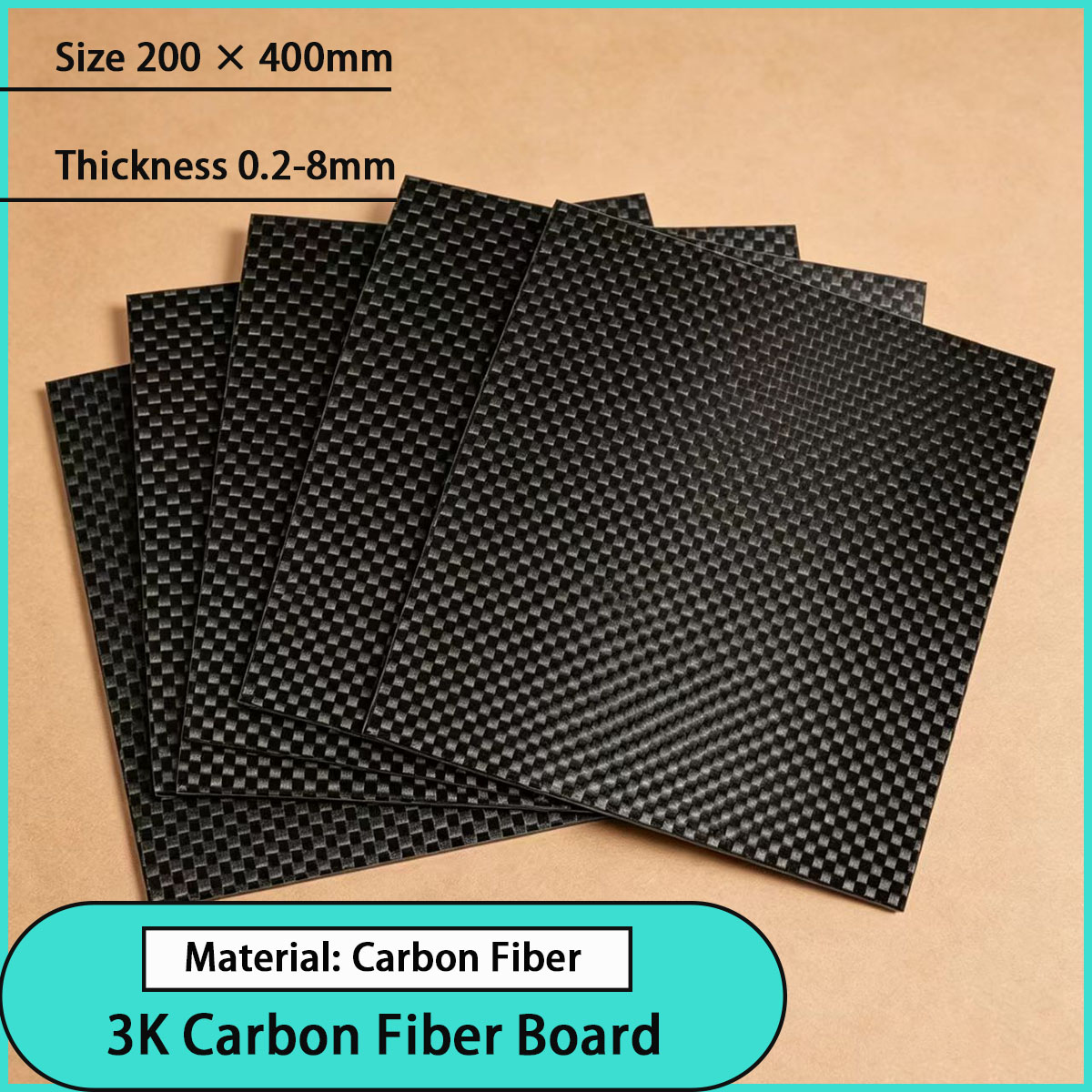Sports Equipment Used - 0.2mm-8mm thick 3K carbon fiber board