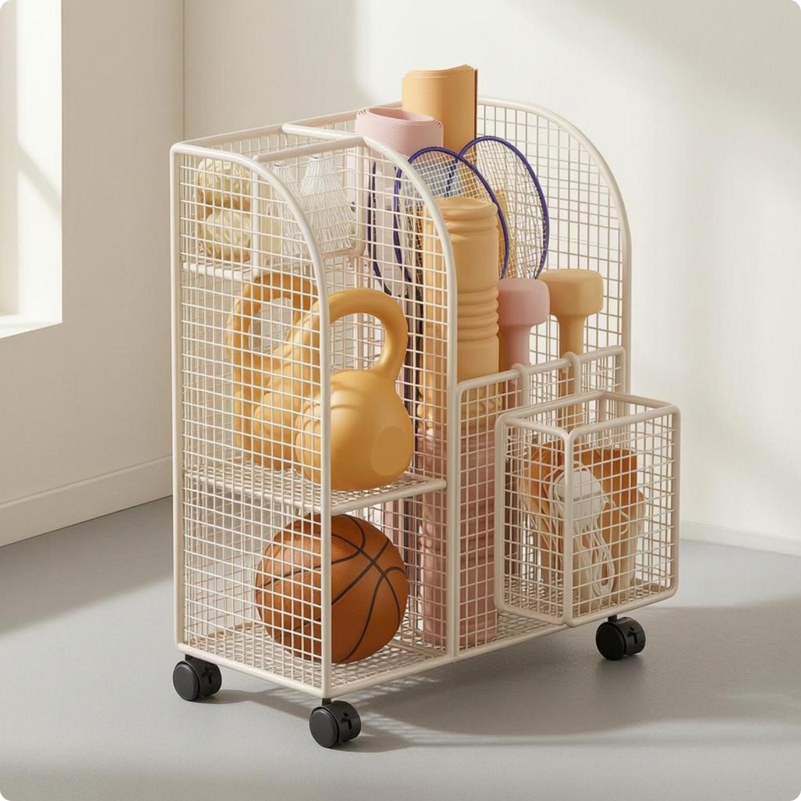 Multi Section Metal Wire Stora - Sports Equipment Cart review and price